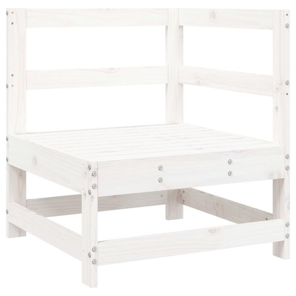 vidaXL Garden Corner Sofa White Solid Wood Pine