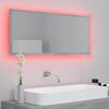 vidaXL LED Bathroom Mirror Concrete Grey 100x8.5x37 cm Acrylic