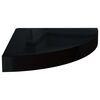 vidaXL Floating Corner Shelves 2 pcs High Gloss Black 25x25x3.8 cm MDF