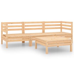 vidaXL 4 Piece Garden Lounge Set Solid Pinewood