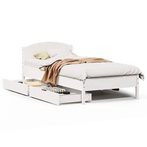 vidaXL Bed Frame without Mattress White 90x200 cm Solid Wood Pine
