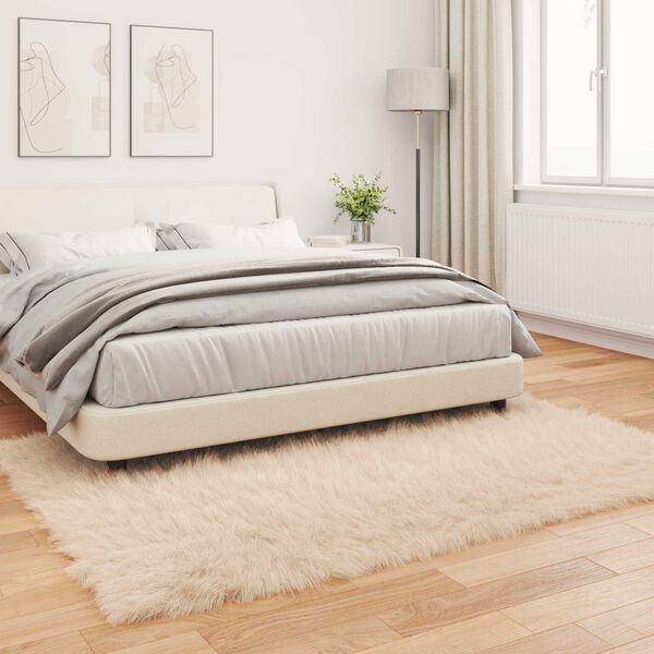 vidaXL Faux Sheepskin Rug Tafalla Beige 120 x 170 cm Polyester