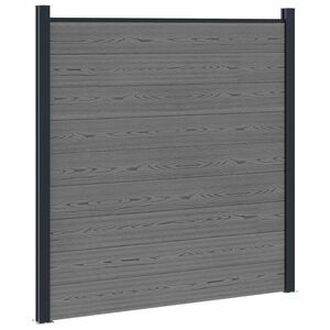 vidaXL Fence Set 180 x 186 cm WPC and Aluminium Grey