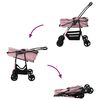 vidaXL Folding Pet Stroller Adjustable Pink 81 x 47 x 99 cm Polyester