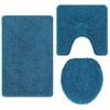 vidaXL Anti-slip Bath Mat Set 3 pcs Blue PP