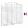 vidaXL Arched Gabion Baskets 3 pcs 200x30x180/200 cm Galvanised Iron