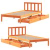 vidaXL Bed Frame without Mattress Wax Brown 100x200 cm Solid Wood Pine