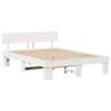 vidaXL Bed Frame with Headboard White 140 x 200 cm Solid Pine Wood