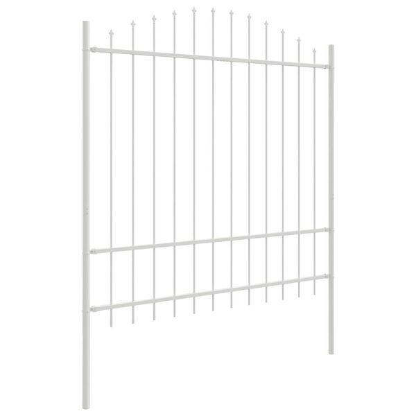 vidaXL Garden Fence 2 pcs White 170 x 215 cm Powder-Coated Steel
