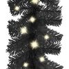 vidaXL Christmas Garland with LED Lights 20 m Black