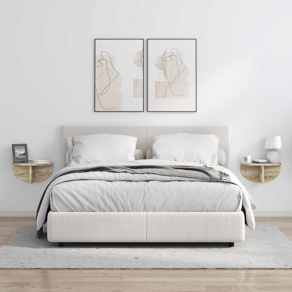 vidaXL Wall Shelf 2 pcs Sonoma Oak 38 x 19 x 19 cm Engineered Wood