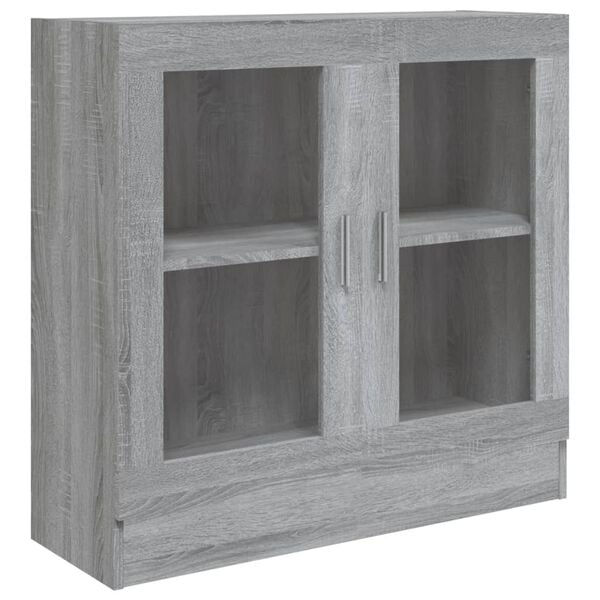 vidaXL Vitrine Cabinet Grey Sonoma 82.5x30.5x80 cm Engineered Wood