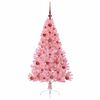 vidaXL Artificial Pre-lit Christmas Tree with 150 LEDs Pink 120 cm PVC