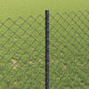 vidaXL Fence with Post Grey 1 x 10 m Steel and PVC