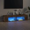 vidaXL TV Cabinet with LED Lights Brown Oak 135x39x30 cm