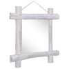 vidaXL Log Mirror White 70x70 cm Solid Reclaimed Wood