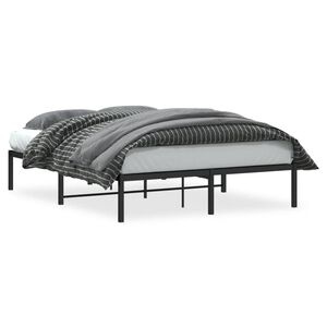 vidaXL Metal Bed Frame without Mattress Black 140x200cm