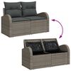 vidaXL Garden Sofa Grey 124 x 62 x 69cm Poly Rattan