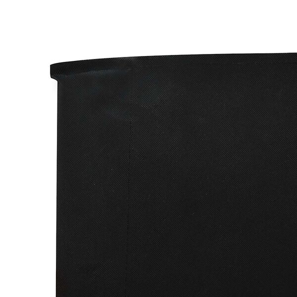vidaXL 9-panel Wind Screen Fabric 1200x120 cm Black