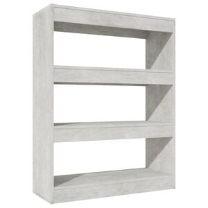 vidaXL Book Cabinet/Room Divider Concrete Grey 80x30x103 cm