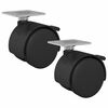 vidaXL Castor 2 pcs Black 39.5 x 39.5 x 37.8 mm Iron and Polypropylene