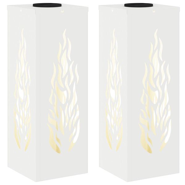 vidaXL Solar LED Pathway Light 2 pcs White Cold Rolled Steel