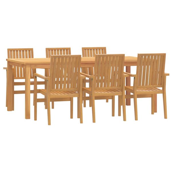 vidaXL 7 Piece Garden Dining Set Solid Wood Teak