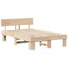 vidaXL Bed Frame with Headboard Natural 120 x 200 cm Solid Pine Wood