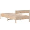 vidaXL Bed Frame without Mattress 75x190 cm Small Single Solid Wood Pine