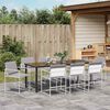 vidaXL Garden Dining Set Folding 9 pcs White Textilene and steel