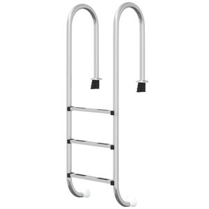 vidaXL Pool Ladder | Silver | 304 Stainless Steel, Plastic | 54x38x158 cm