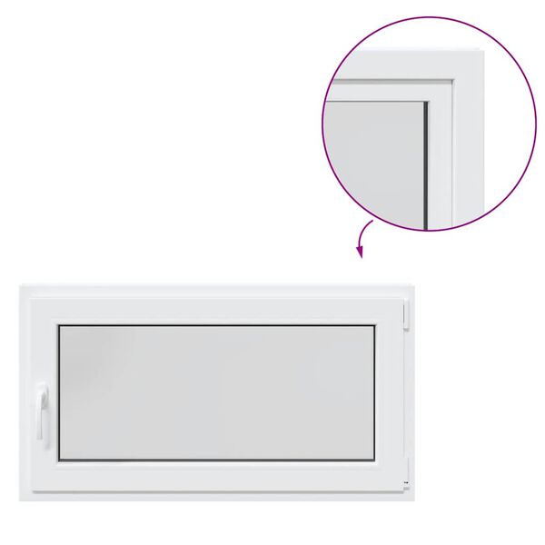 vidaXL Basement Window "RISOR" 110x70 cm Tilt&Turn DIN Right White