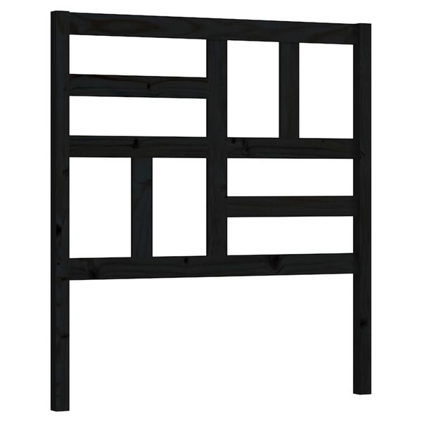 vidaXL Bed Headboard Black 106x4x104 cm Solid Wood Pine