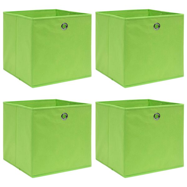 vidaXL Storage Boxes 4 pcs Green 32x32x32 cm Fabric