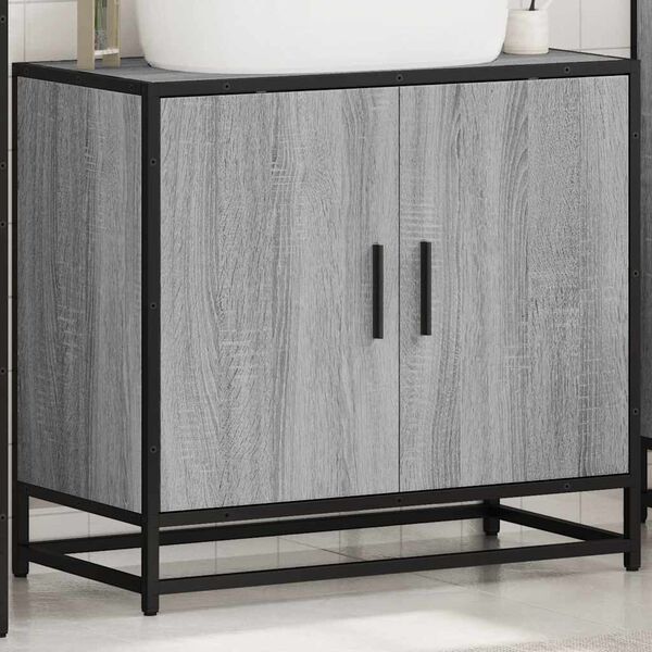 vidaXL Bathroom Sink Cabinet Grey Sonoma 65x33x60 cm Engineered Wood