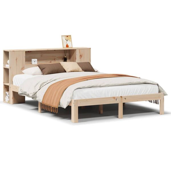 vidaXL Bookcase Bed without Mattress 150x200 cm King Size Solid Wood Pine