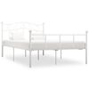 vidaXL Bed Frame without Mattress White Metal 140x200 cm