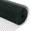 vidaXL Hexagon Fence Green 0.6 x 25 m Steel