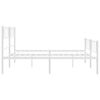 vidaXL Metal Bed Frame without Mattress with Footboard White 193x203cm