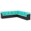 vidaXL 9 Piece Garden Sofa Set with Cushions Black Poly Rattan