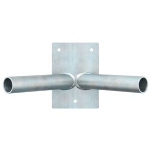 vidaXL Flag Pole Holder Silver 11.5 x 7.5 cm Steel