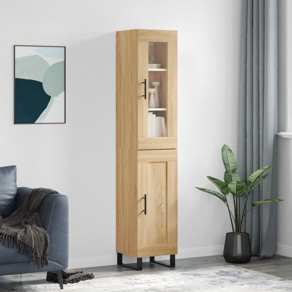 vidaXL Highboard Sonoma Oak 34.5x34x180 cm Engineered Wood