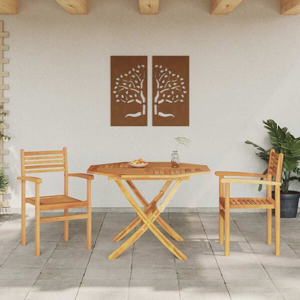 vidaXL Garden Stacking Chairs 2 pcs Brown 55.5 x 55.5 x 90 cm