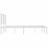vidaXL Metal Bed Frame without Mattress with Headboard White 200x200cm