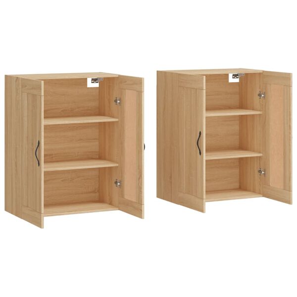 vidaXL Wall Mounted Cabinets 2 pcs Sonoma Oak Engineered Wood