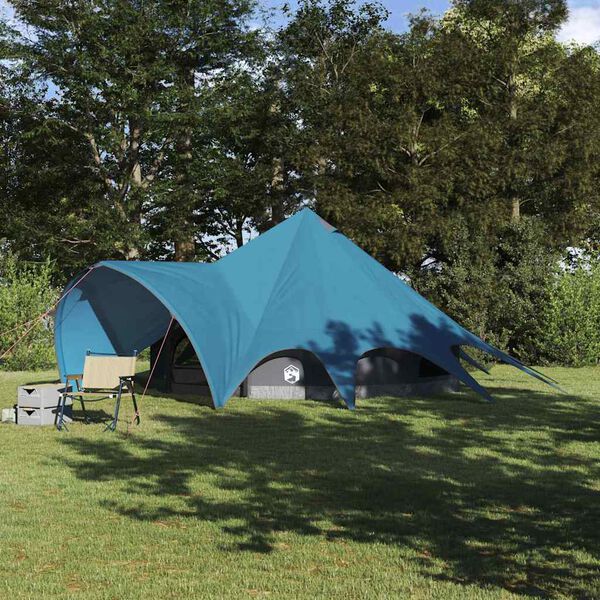 vidaXL Teepee Tent with Roof Blue and Grey 415 x 415 x 247 cm