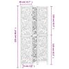 vidaXL Room Divider 3 Panels White Solid Wood Paulownia