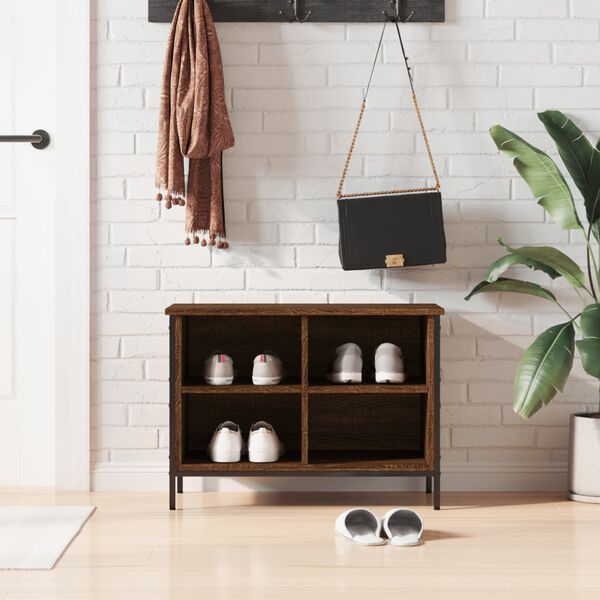 vidaXL Shoe Cabinet Brown Oak 69x35x50 cm Engineered Wood
