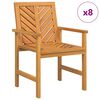 vidaXL Dining Chair 8 pcs Natural Solid Acacia Wood