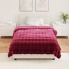 vidaXL Anti-Slip Faux Rabbit Fur Blanket Olite 4 pcs Bordeaux Red